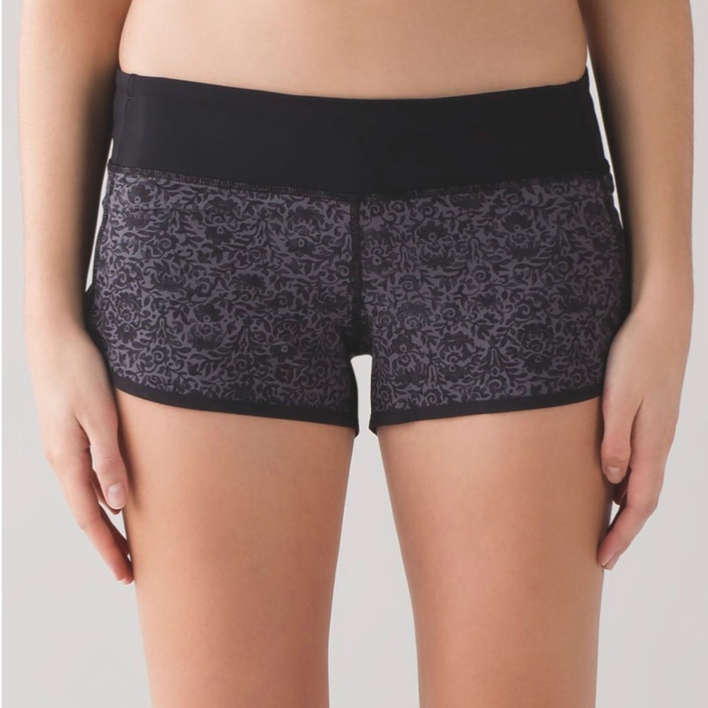 Lululemon flossy carbon black speed shorts